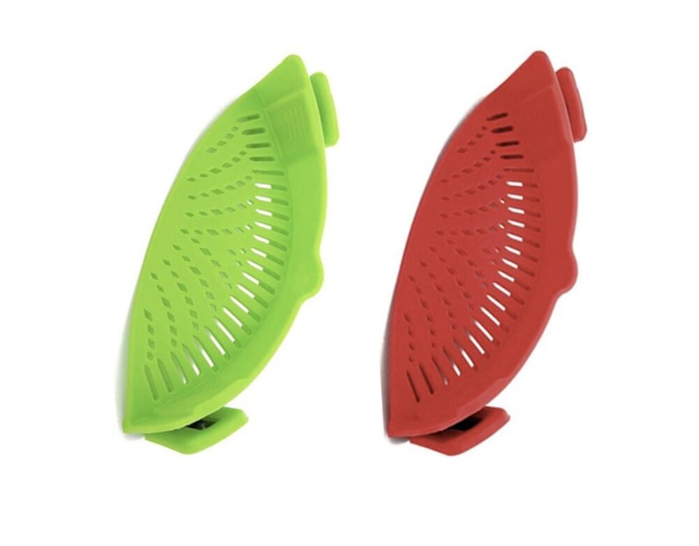 2 Pcs Clip on Strainer, Pot Strainer for Pasta, Vegetables Fruit, Silicone
